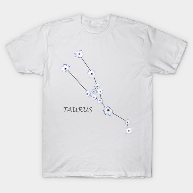 Taurus Zodiac horoscope Constellation Sticker flower T-Shirt by colorandcolor